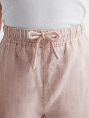 Reiss Trousers | Cleo Linen Drawstring Trousers Soft Pink - Children
