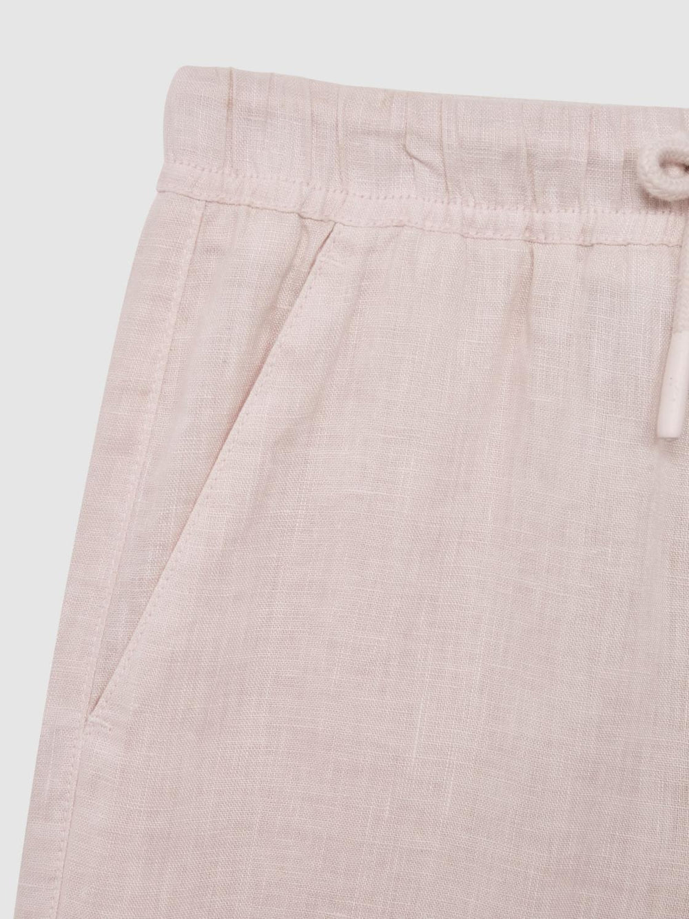 Reiss Trousers | Cleo Linen Drawstring Trousers Soft Pink - Children