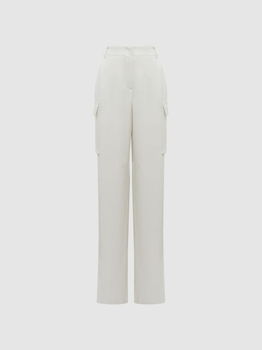 Reiss Trousers | Drew Wide Leg Combat Trousers Neutral - Women