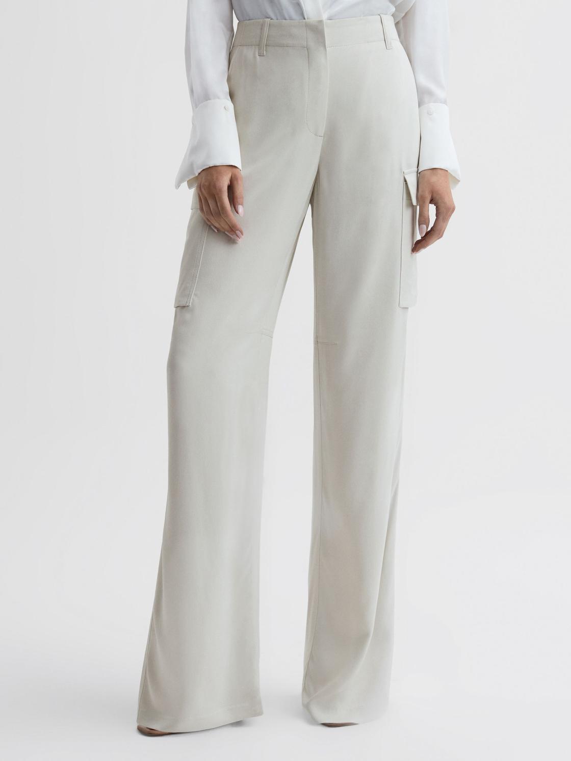 Reiss Trousers | Drew Wide Leg Combat Trousers Neutral - Women