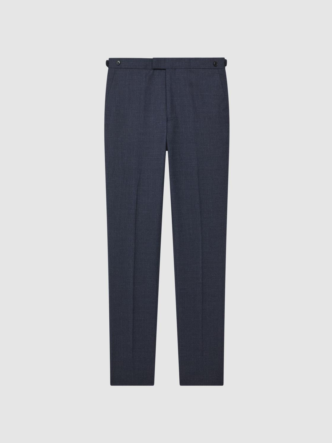 Reiss Trousers | Dunn Textured Slim Fit Trousers Navy - Men