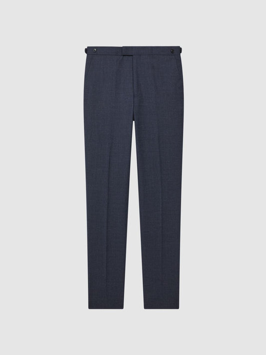 Reiss Trousers | Dunn Textured Slim Fit Trousers Navy - Men