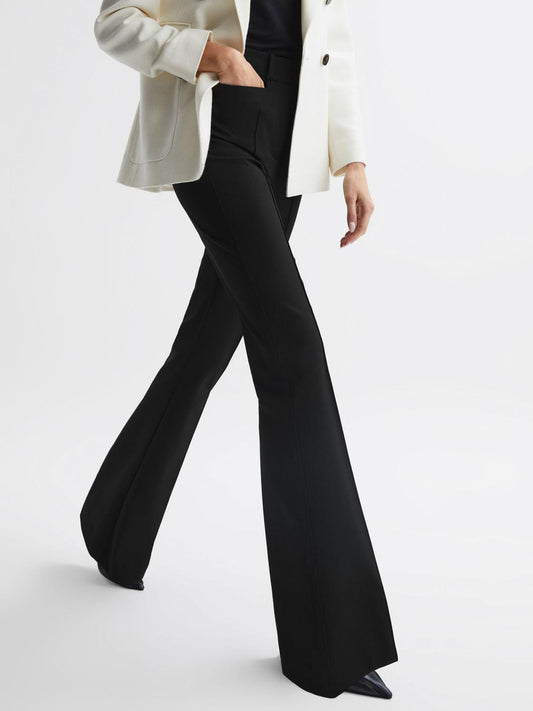 Reiss Trousers | Dylan Flared Trousers Black - Women