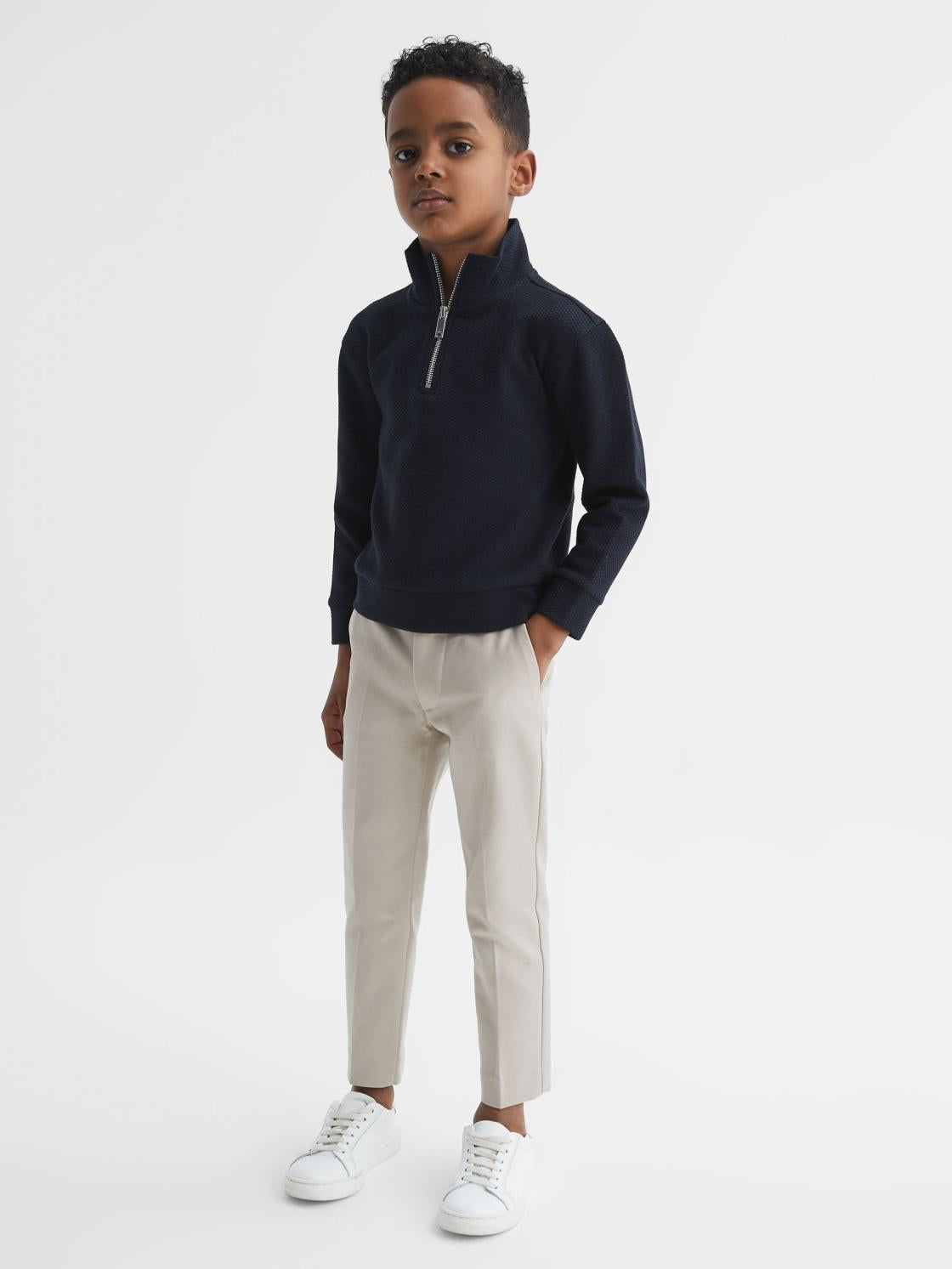Reiss Trousers | Eastbury Slim Fit Chinos Navy - Children
