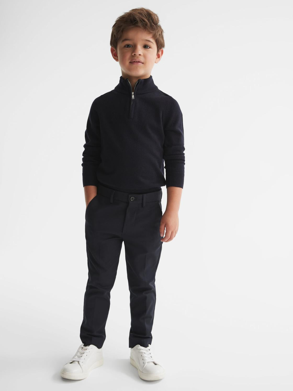 Reiss Trousers | Eastbury Slim Fit Chinos Navy - Children