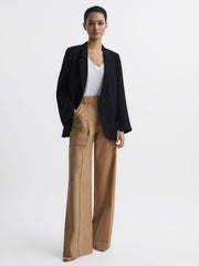 Reiss Trousers | Eliana Wide Leg Combat Trousers Camel - Women