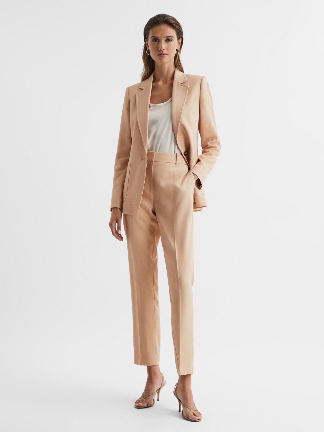 Reiss Trousers | Ember High-rise Slim Leg Trousers Camel - Women