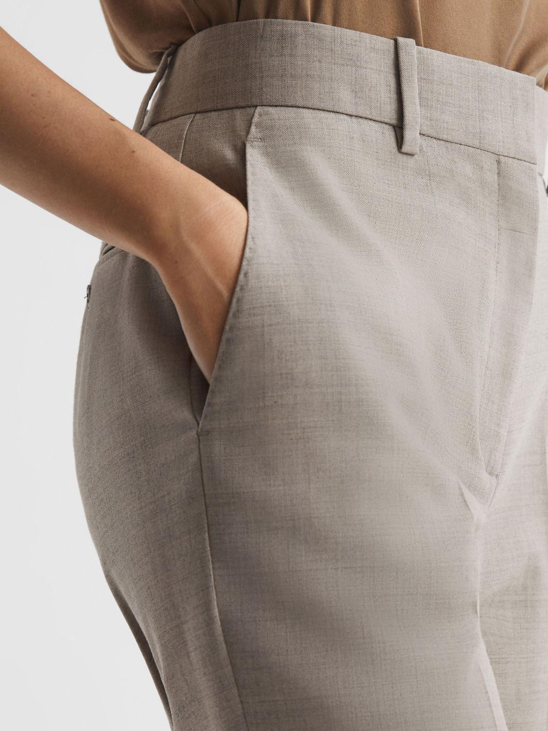 Reiss Trousers | Emily Straight Leg Tailored Trousers Oatmeal - Women