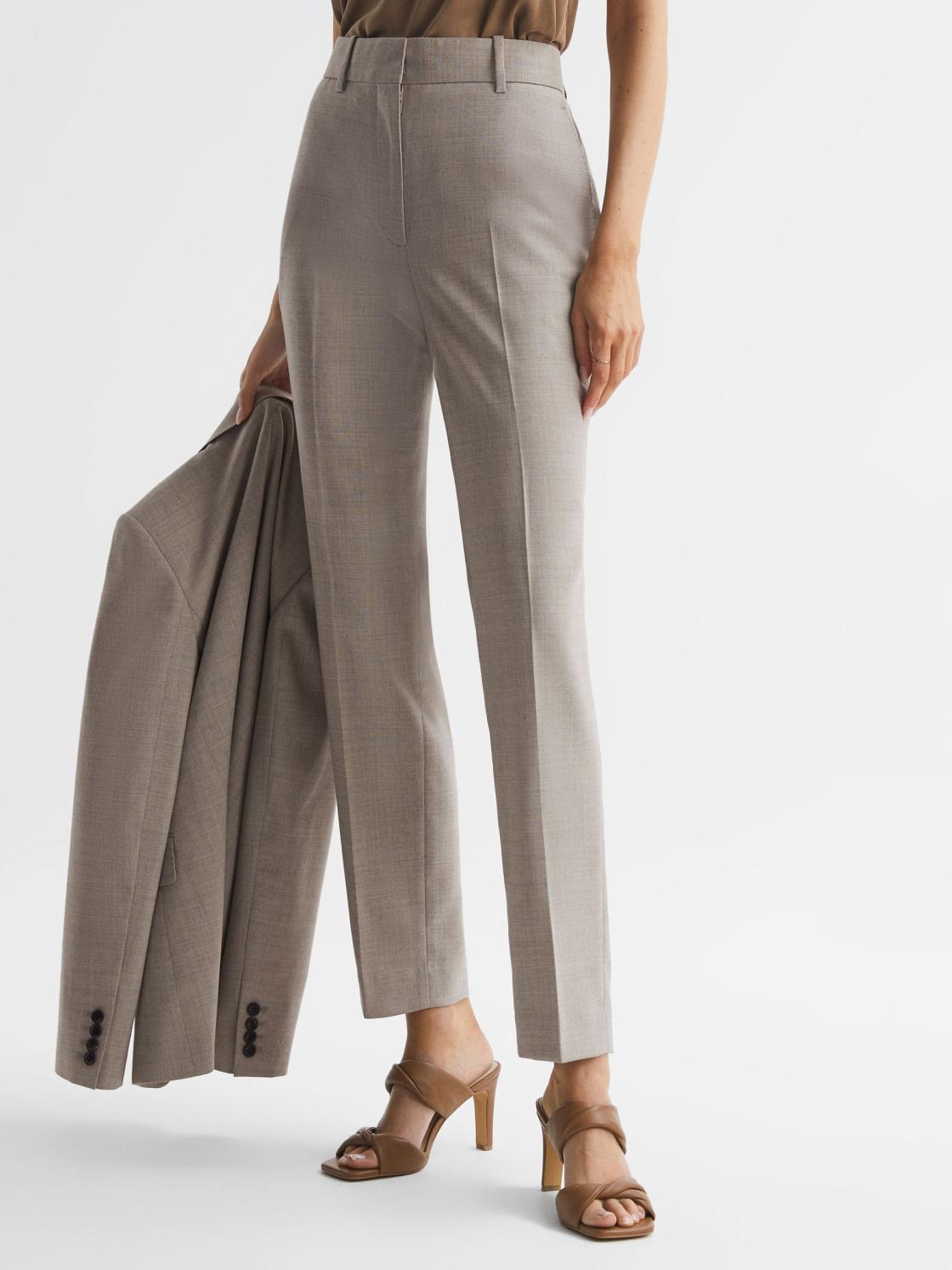 Reiss Trousers | Emily Straight Leg Tailored Trousers Oatmeal - Women