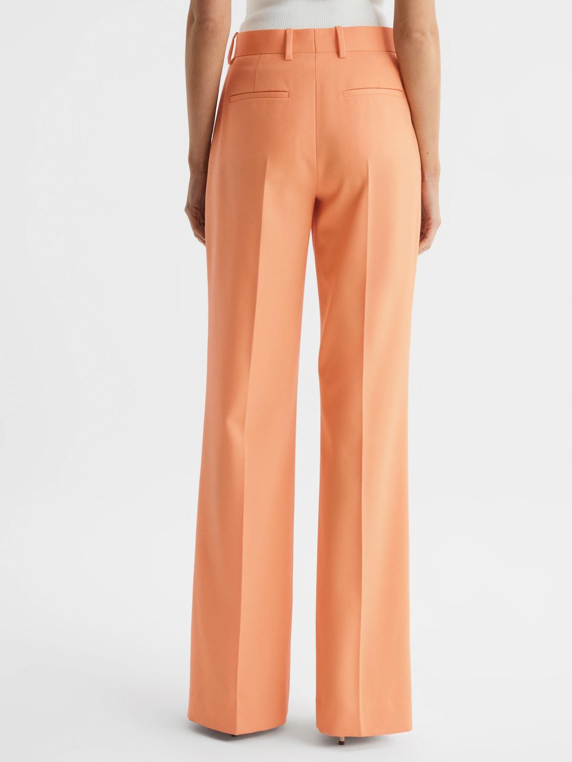 Reiss Trousers | Emmy Wide Leg Tailored Trousers Orange - Women