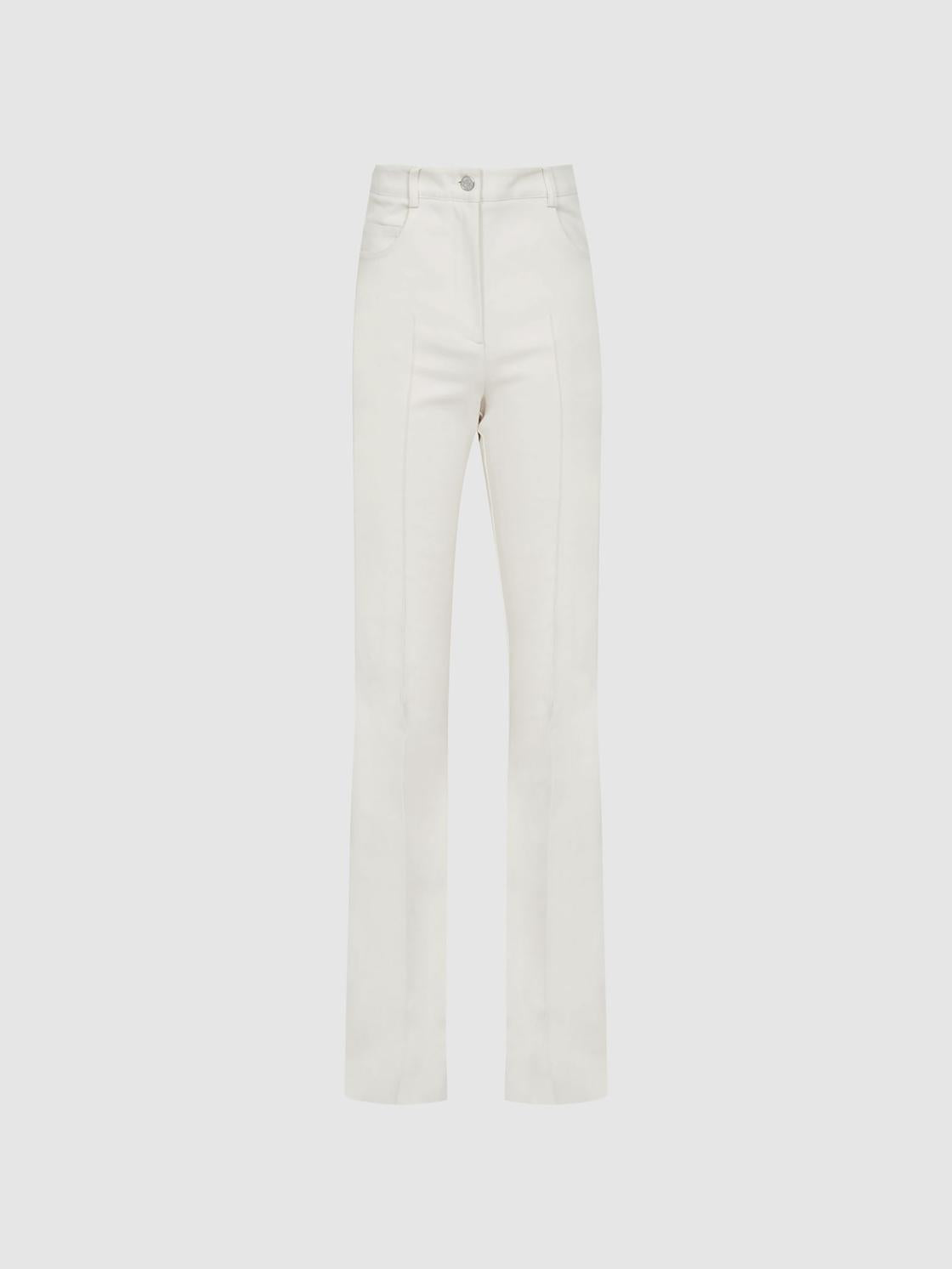 Reiss Trousers | Florence High Rise Flared Trousers Cream - Women