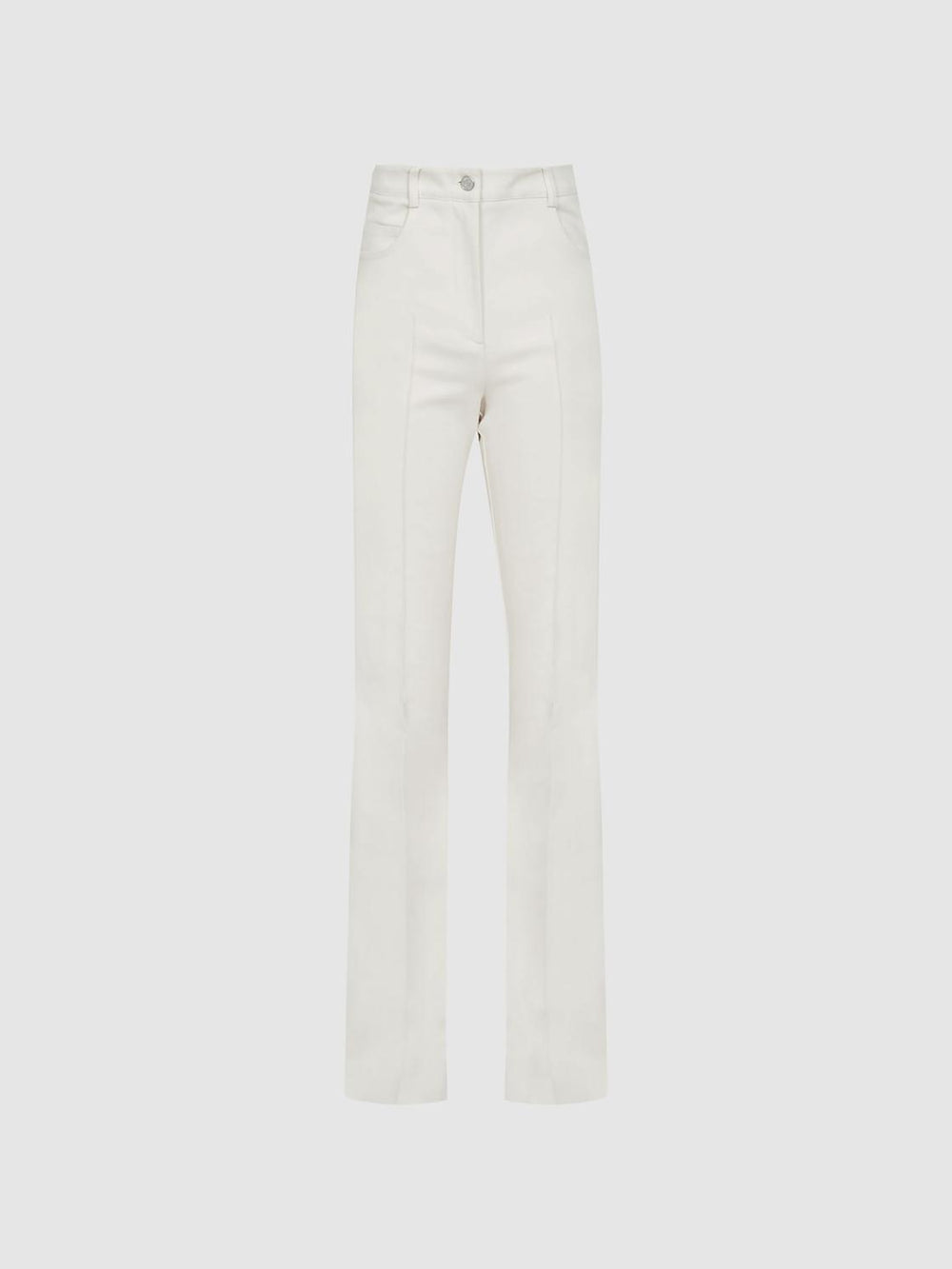 Reiss Trousers | Florence High Rise Flared Trousers Cream - Women