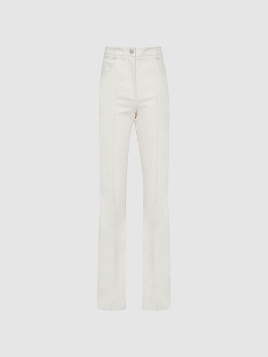 Reiss Trousers | Florence High Rise Flared Trousers Cream - Women