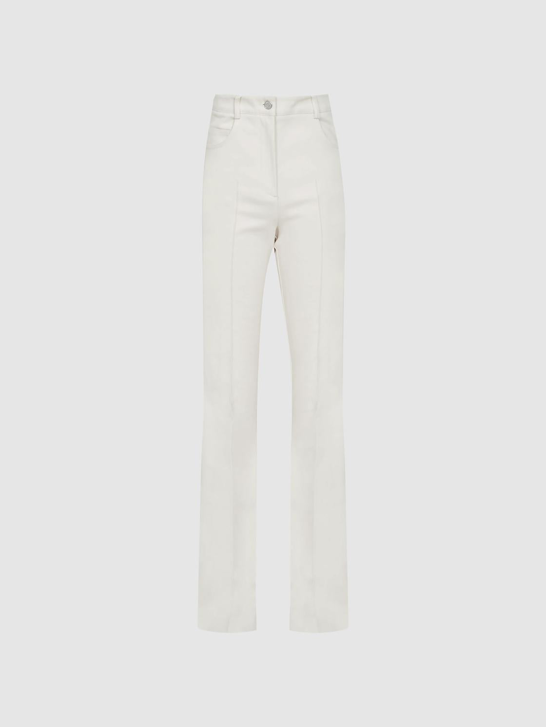 Reiss Trousers | Florence High Rise Flared Trousers Cream - Women