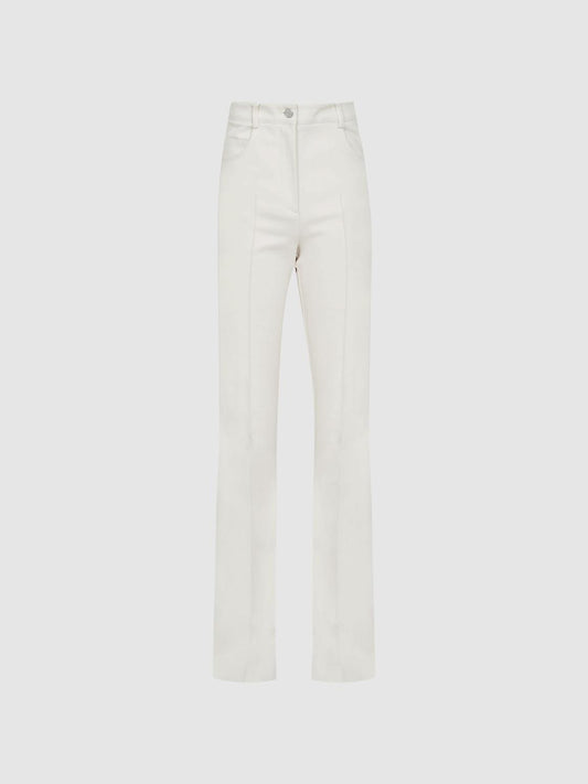 Reiss Trousers | Florence High Rise Flared Trousers Cream - Women