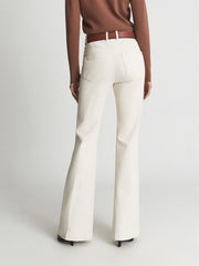 Reiss Trousers | Florence High Rise Flared Trousers Cream - Women