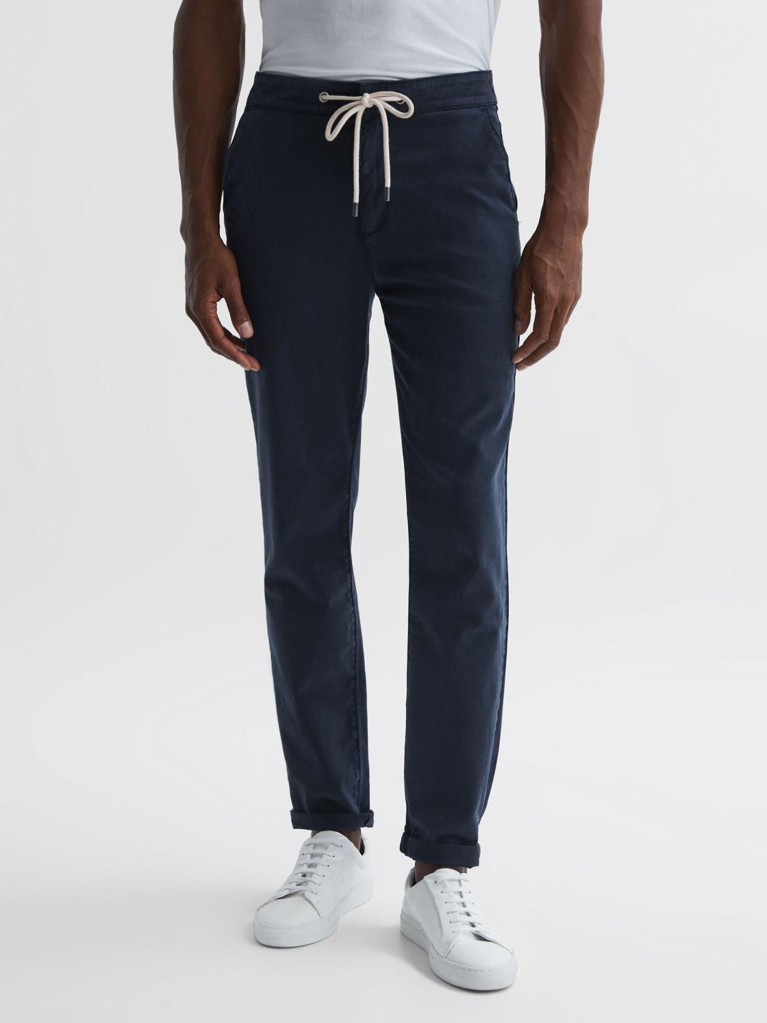 Reiss Trousers | Fraser Paige Drawstring Joggers Vintage Deep Anchor - Men