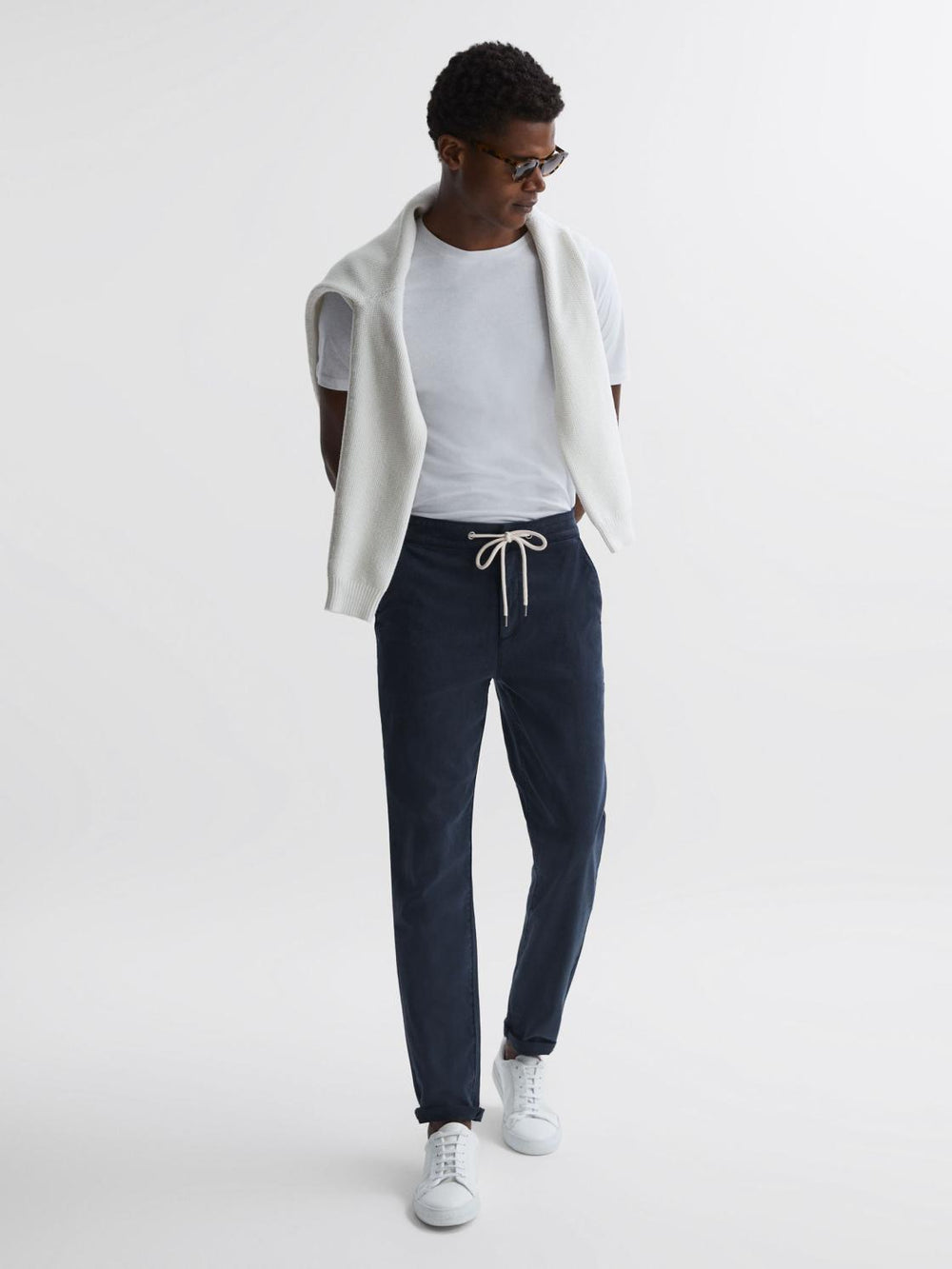 Reiss Trousers | Fraser Paige Drawstring Joggers Vintage Deep Anchor - Men