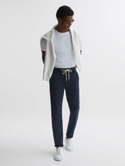 Reiss Trousers | Fraser Paige Drawstring Joggers Vintage Deep Anchor - Men