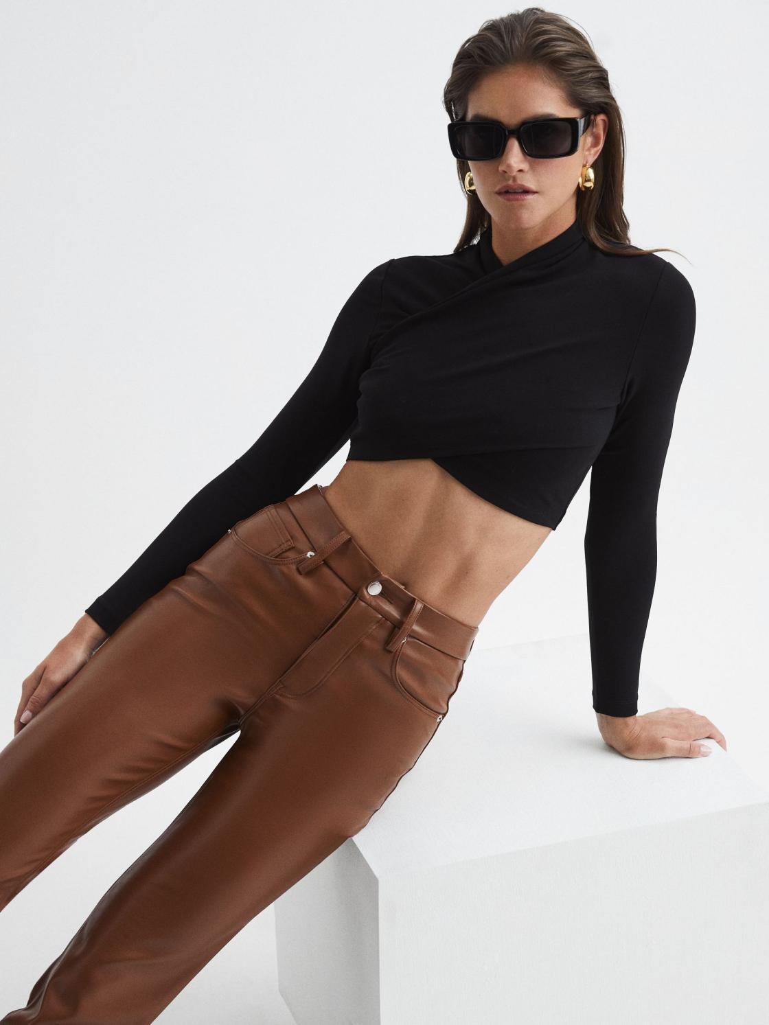 Reiss Trousers | Good American Good American Better Than Leather Pants Black - Women