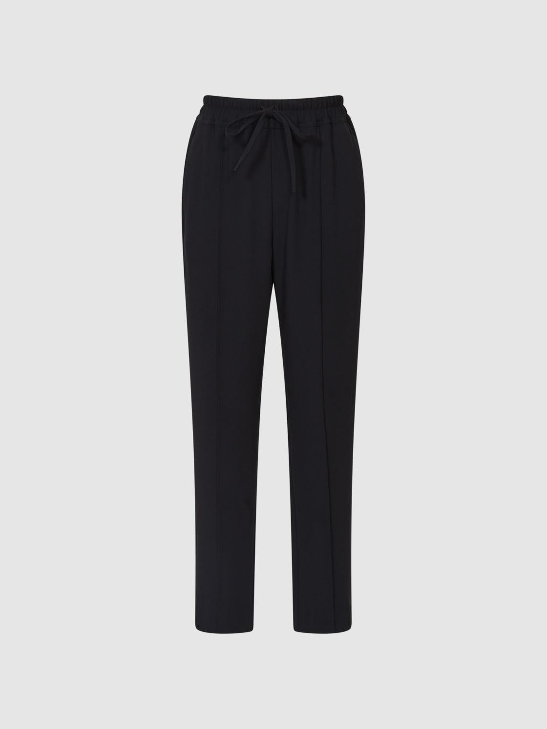 Reiss Trousers | Hailey Pull-On Tapered Trousers Black - Women