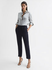 Reiss Trousers | Hailey Pull-On Tapered Trousers Black - Women
