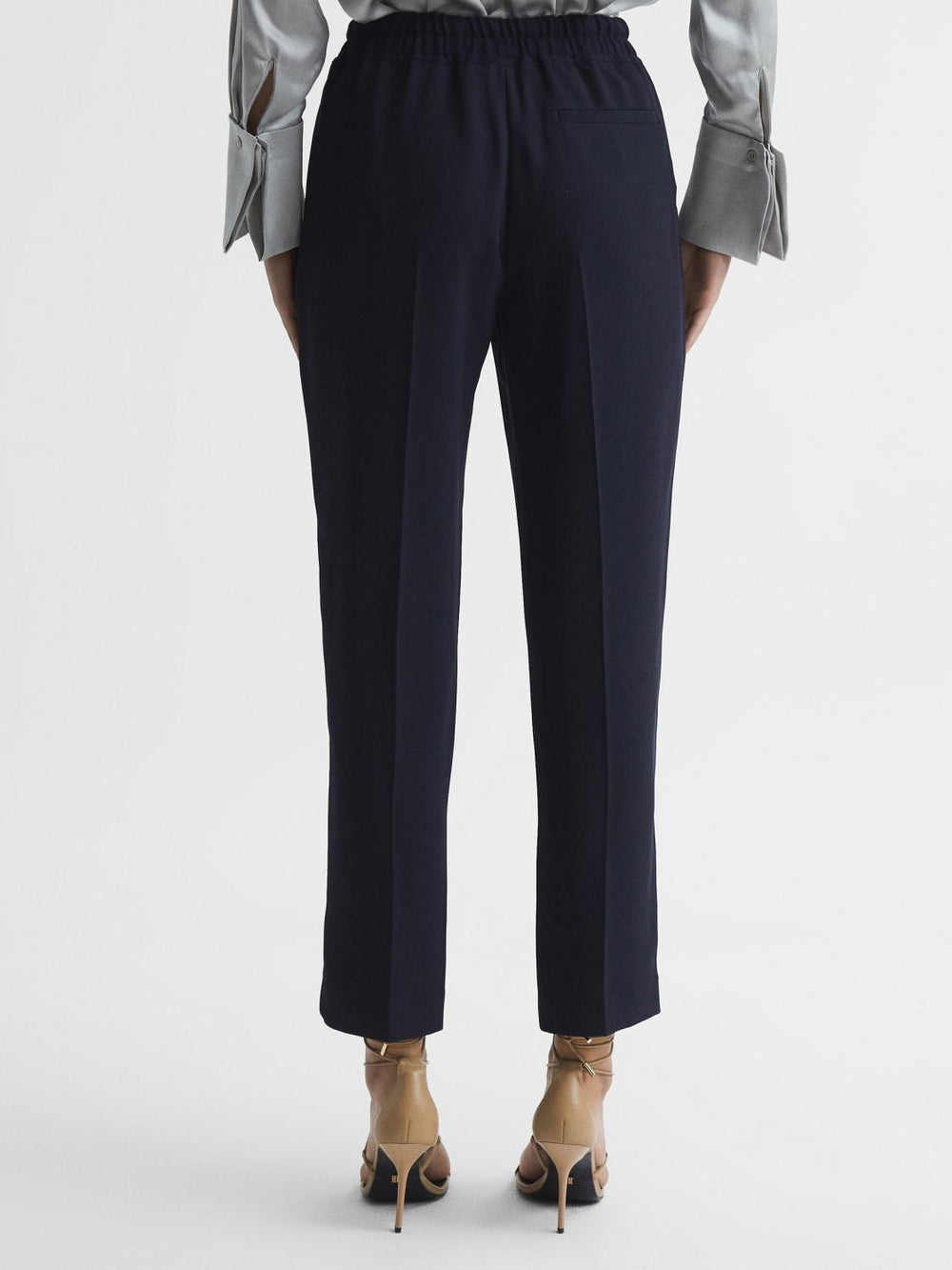 Reiss Trousers | Hailey Pull-On Tapered Trousers Black - Women