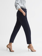 Reiss Trousers | Hailey Pull-On Tapered Trousers Black - Women