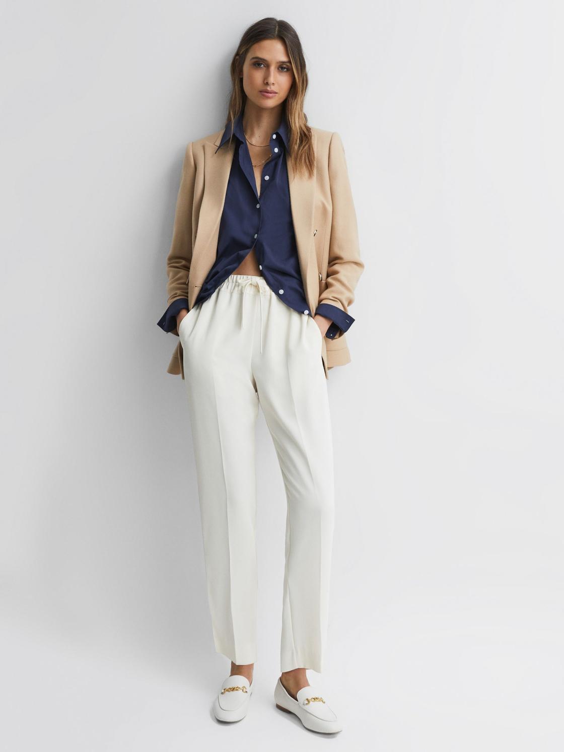 Reiss Trousers | Hailey Pull On Trousers Cream - Women