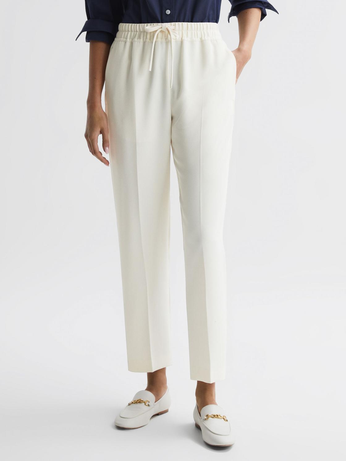 Reiss Trousers | Hailey Pull On Trousers Cream - Women