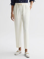 Reiss Trousers | Hailey Pull On Trousers Cream - Women