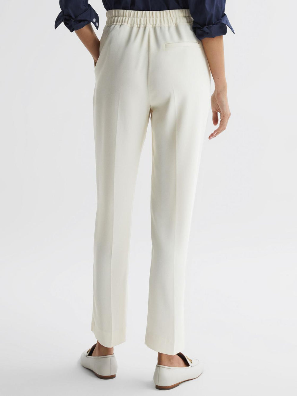 Reiss Trousers | Hailey Pull On Trousers Cream - Women