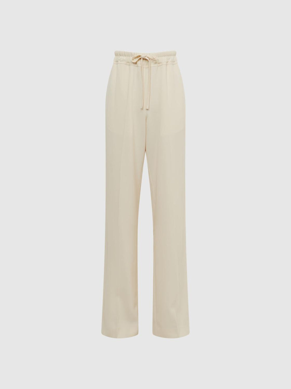 Reiss Trousers | Hailey Wide Wide Leg Pull On Trousers Cream - Women
