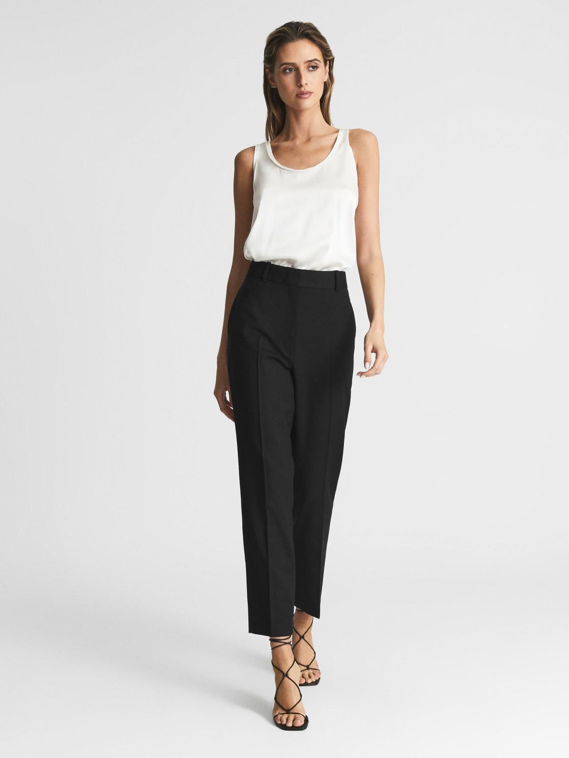 Reiss Trousers | Haisley Slim Leg Tapered Trousers Black - Women