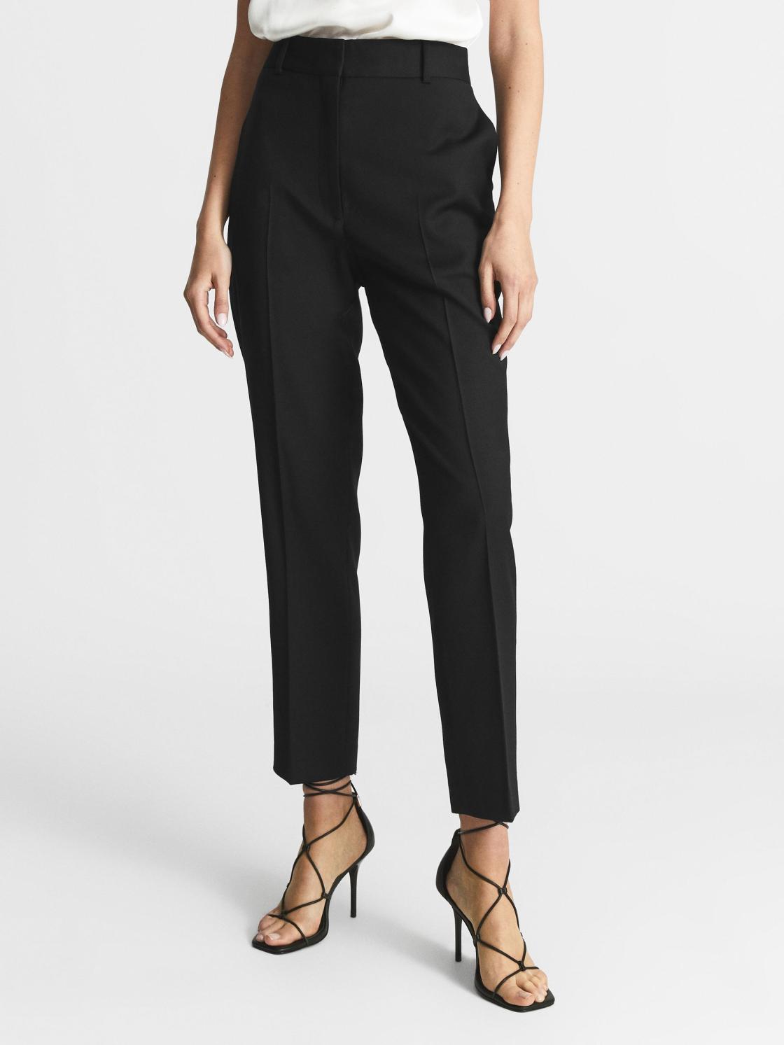 Reiss Trousers | Haisley Slim Leg Tapered Trousers Black - Women