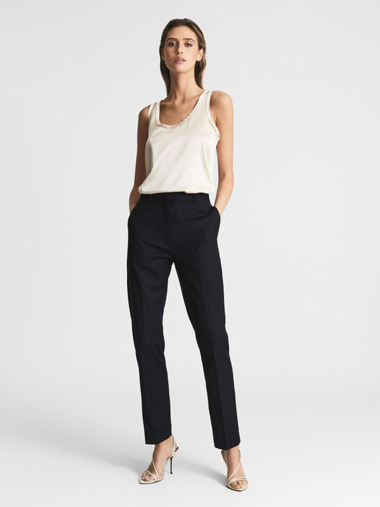 Reiss Trousers | Haisley Slim Leg Tapered Trousers Black - Women