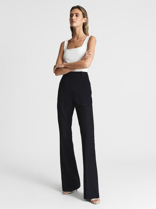 Reiss Trousers | Haisley Tailored Flare Trousers Black - Women