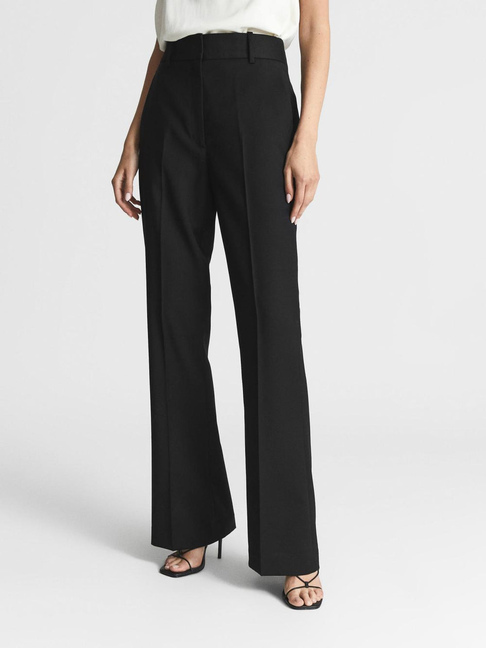 Reiss Trousers | Haisley Tailored Flare Trousers Black - Women