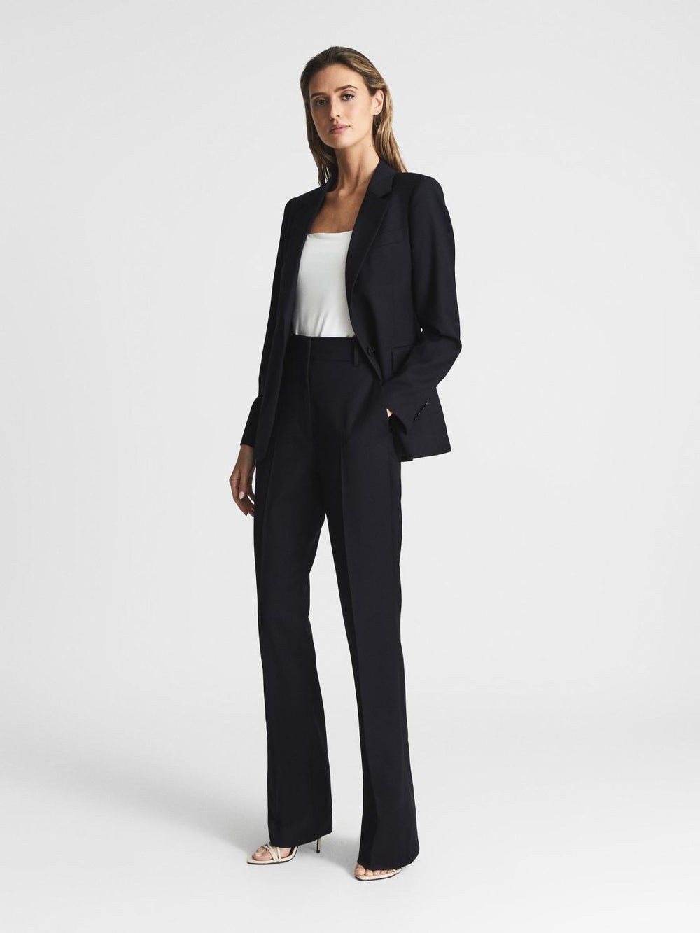 Reiss Trousers | Haisley Tailored Flare Trousers Black - Women