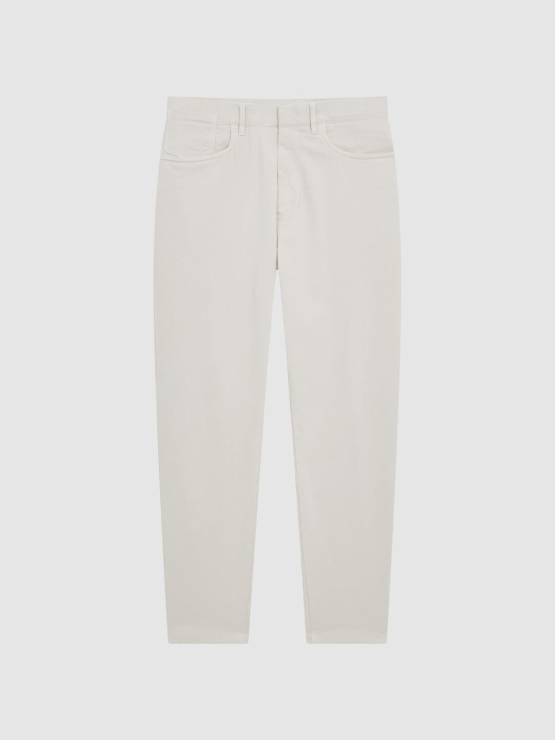 Reiss Trousers | Hammond Brushed Cotton Relaxed Fit Trousers Stone - Men