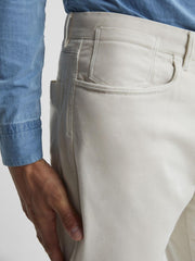 Reiss Trousers | Hammond Brushed Cotton Relaxed Fit Trousers Stone - Men
