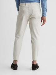 Reiss Trousers | Hammond Brushed Cotton Relaxed Fit Trousers Stone - Men