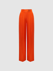 Reiss Trousers | Hollie Wide Leg Linen Trousers Orange - Women