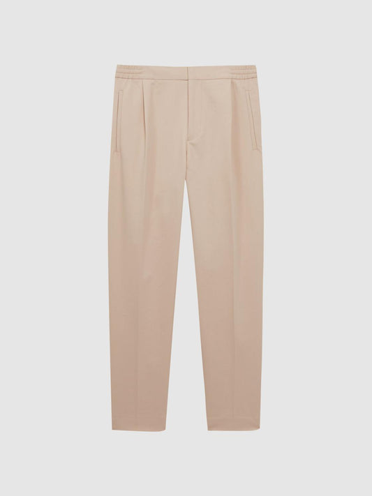 Reiss Trousers | Hove Technical Elasticated Trousers Stone - Men