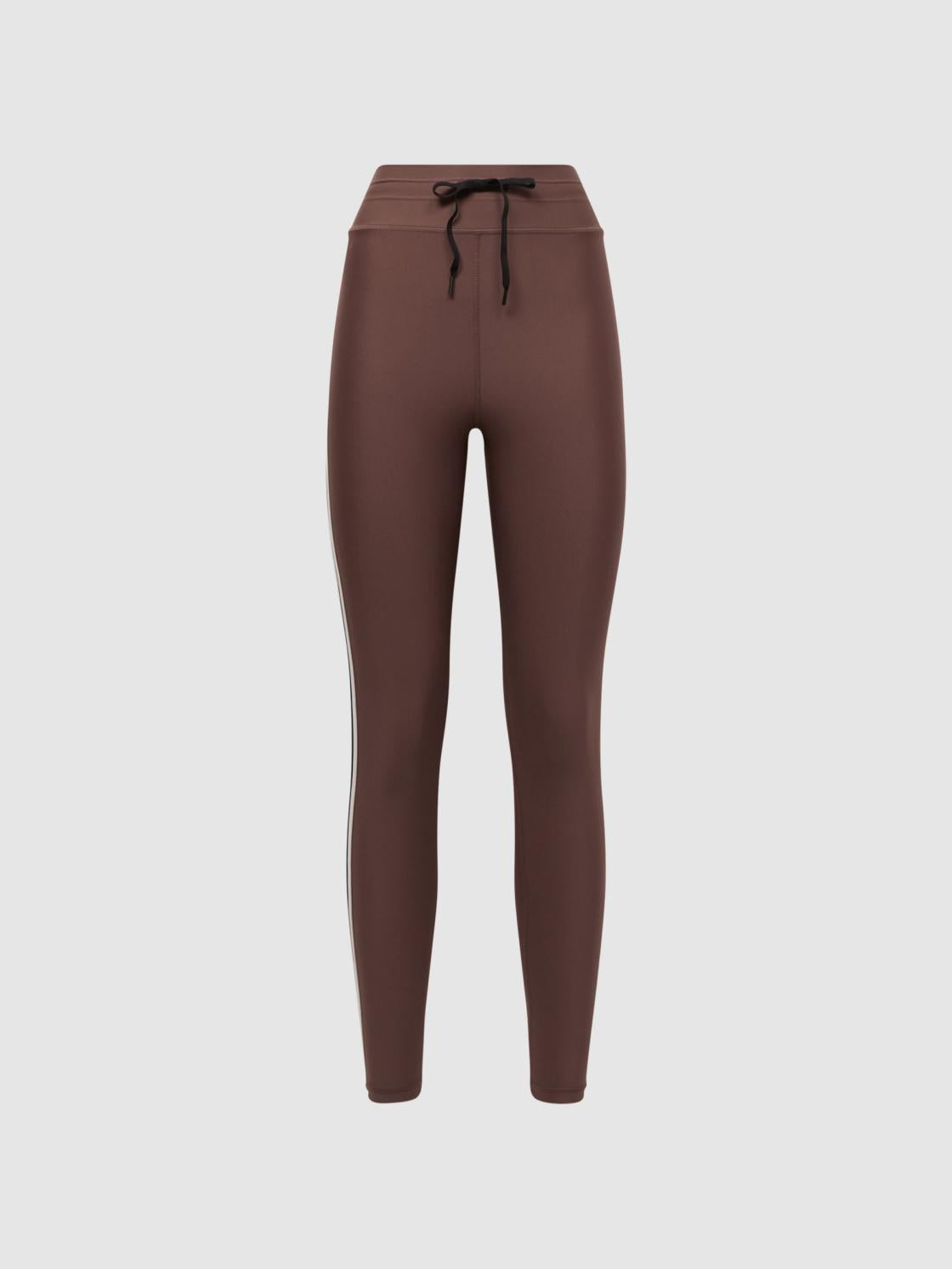 Reiss Trousers | Hustle The Upside High Rise Drawstring Leggings Brown - Women