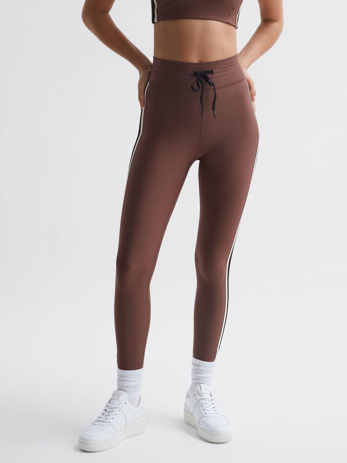 Reiss Trousers | Hustle The Upside High Rise Drawstring Leggings Brown - Women