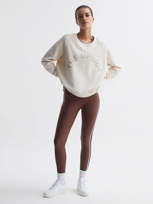 Reiss Trousers | Hustle The Upside High Rise Drawstring Leggings Brown - Women