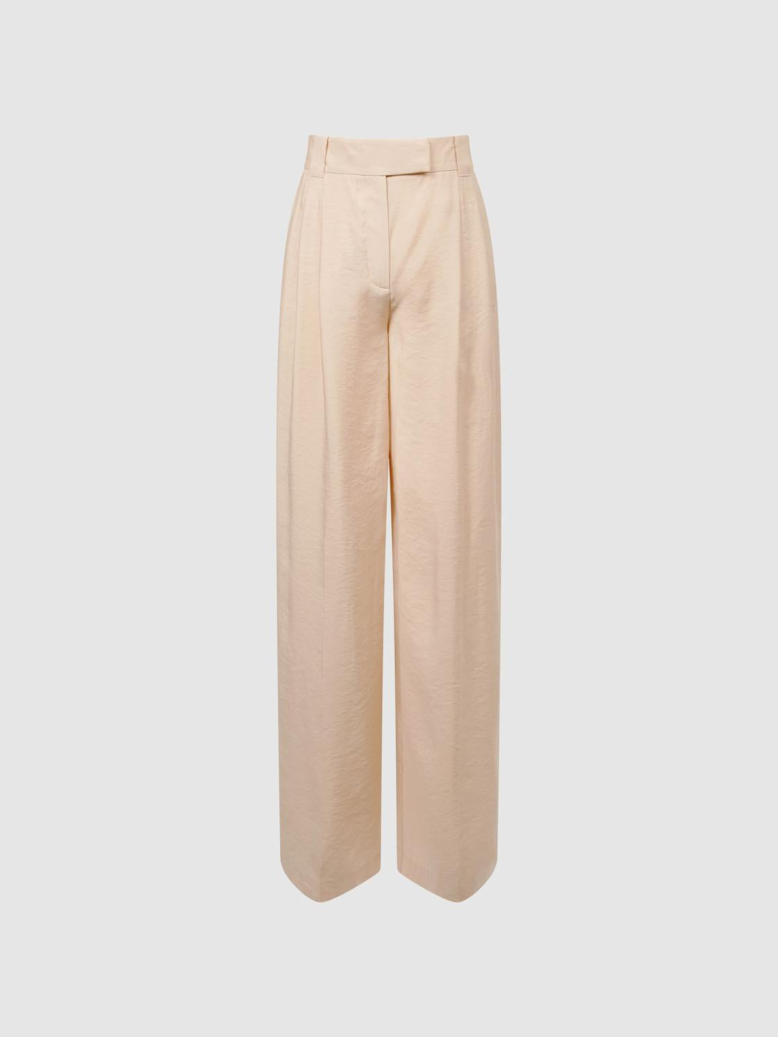 Reiss Trousers | Izzie Wide Leg Occasion Trousers Nude - Women