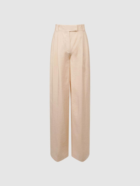 Reiss Trousers | Izzie Wide Leg Occasion Trousers Nude - Women