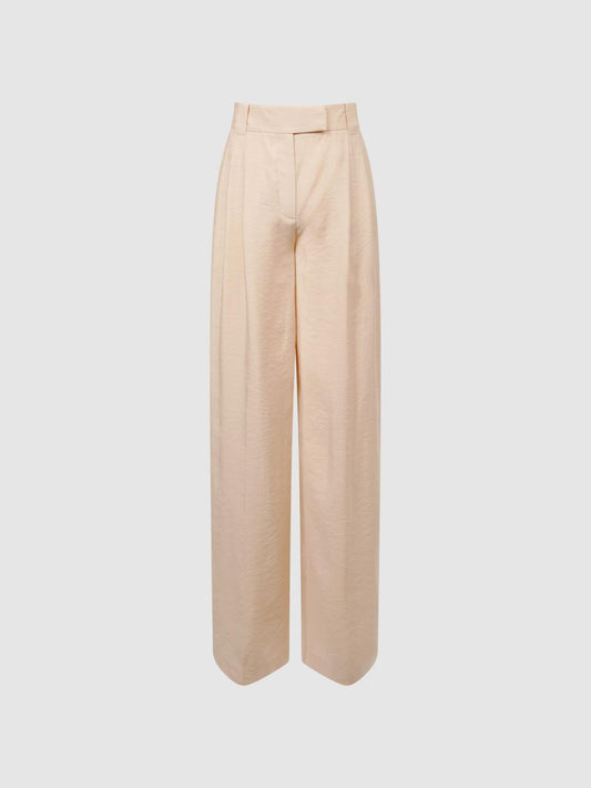 Reiss Trousers | Izzie Wide Leg Occasion Trousers Nude - Women